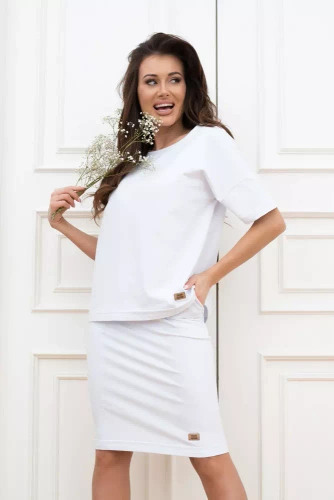 Alta Блуза с къс ръкав Италианска мода - бяла