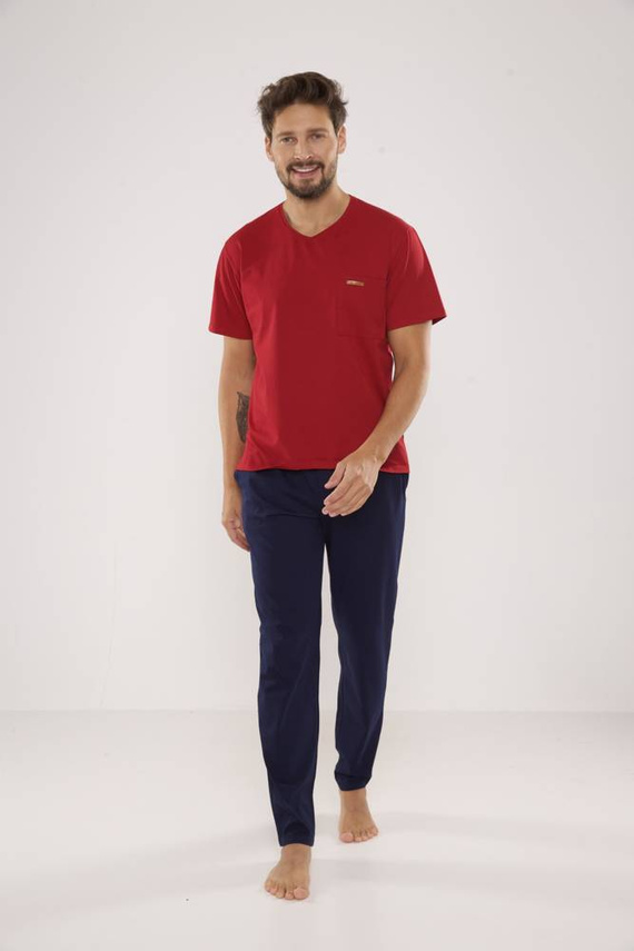 624 Kevin Forex Мъжка пижама - бордо - тъмносиньо