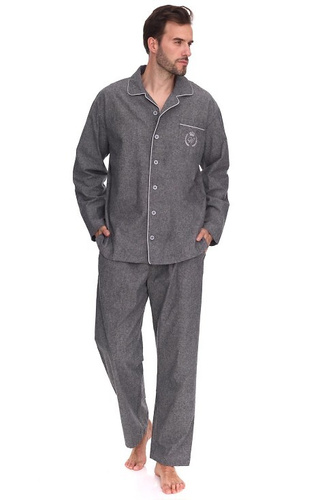 2533 Мъжка пижама Zeus L&amp;L – памук, меланж, с яка и копчета