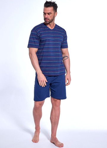 330/48 Various Мъжка пижама с къс ръкав, шорти Cornette, тъмносини