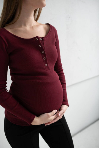 Блуза за бременни и кърмачки Tummy бордо Milk&Love
