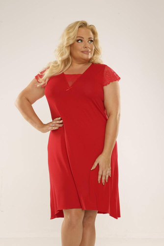 340 Нощна риза Fanny Plus Size Forex - червена
