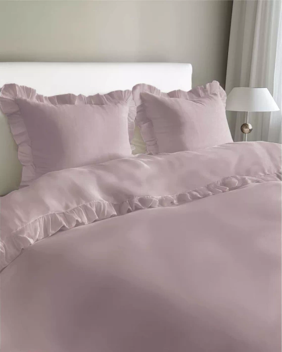 Pure 23 Едноцветно памучно спално бельо Detexpol розово