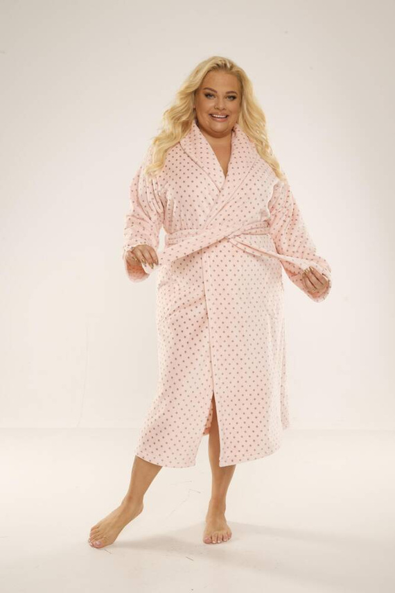 548 Мелани Дълъг дамски халат Forex - сьомга 