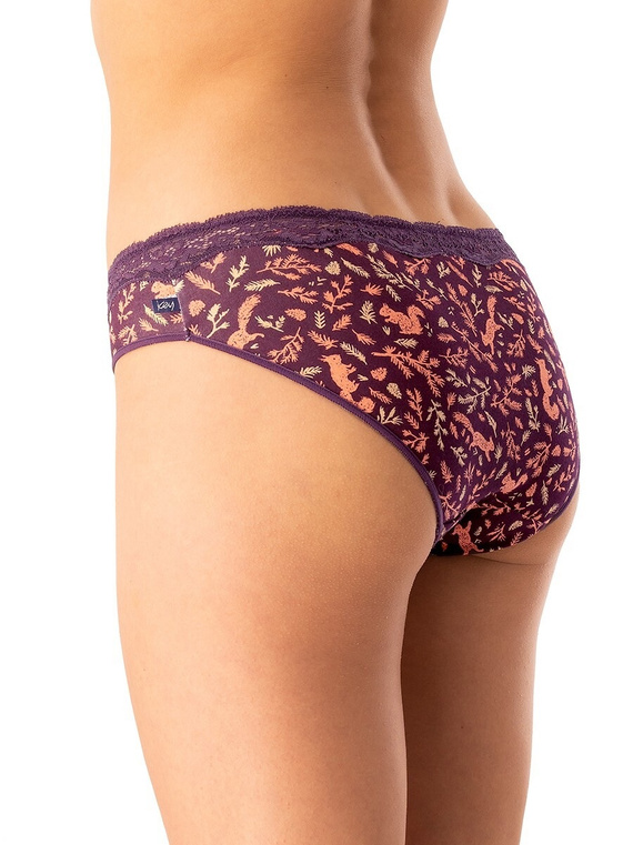 Дамски слипове LPR 706 B25 Key eggplant - памук, 2 бр. в кутия, удобни и класически