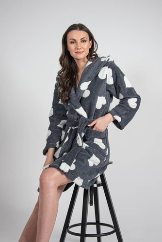 671 Hearts Къс дамски халат Forex - графит