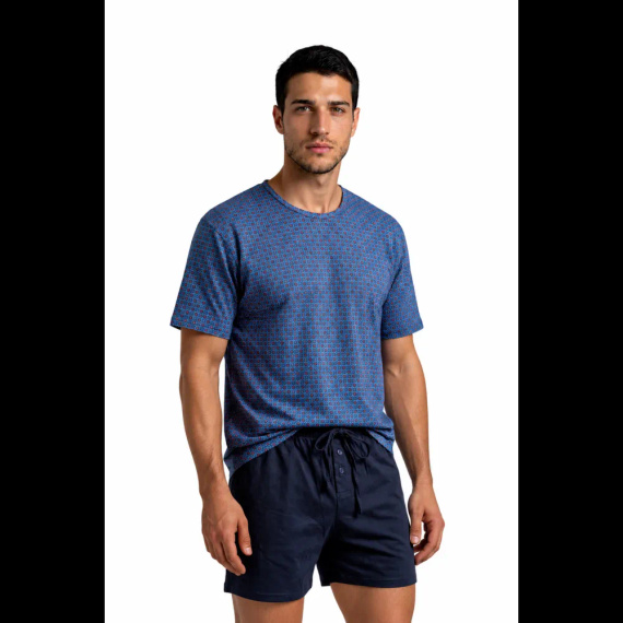 Sesto Senso 2723/12 Тъмносин мъжки памучен къс пижама 100% памук