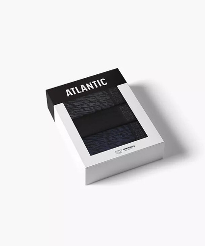 Мъжки слипове Atlantic 3MP-221 A3 3 броя – памучни графит/черен/индиго