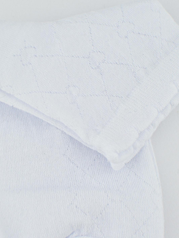 SB119 Дамски чорапи Noviti Jacquard Hearts - бели