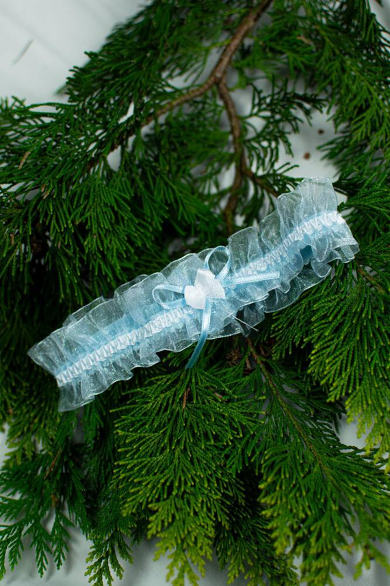 221 Шифонена жартиера De Lafense - светлосиня