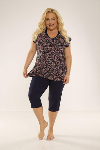 489/491 Mia Женска пижама плюс размер Forex - тъмно синьо