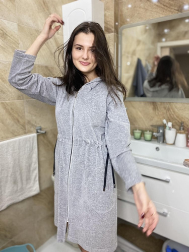 498 Macarena II Къс дамски халат Forex - светъл меланж