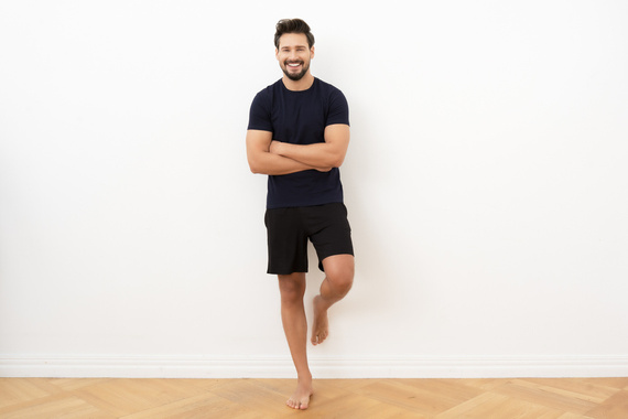 Мъжка тениска с къс ръкав Ikar Италианска мода - тъмносиньо