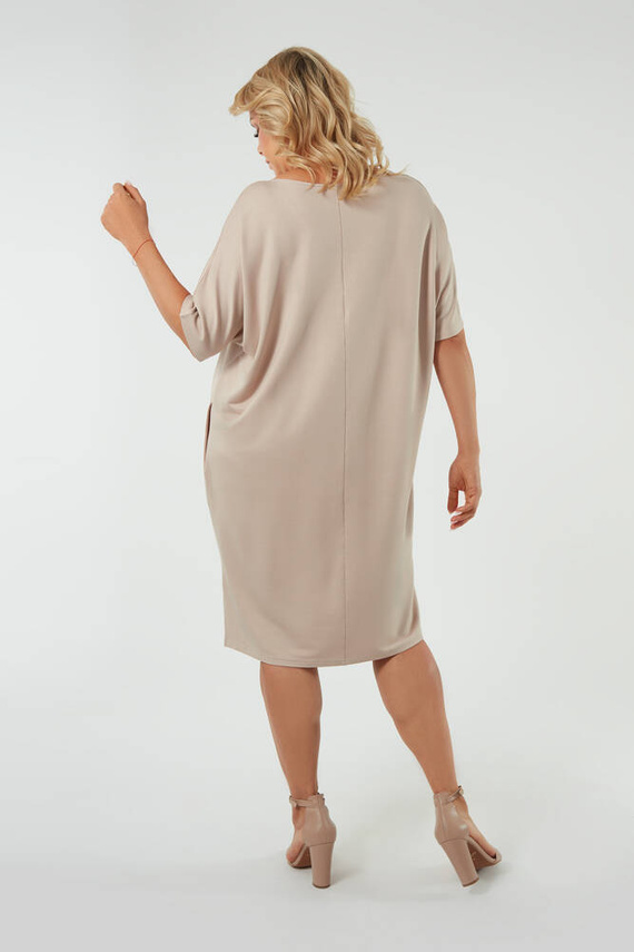 Дамска туника с къс ръкав Soler Италианска мода - бежова 