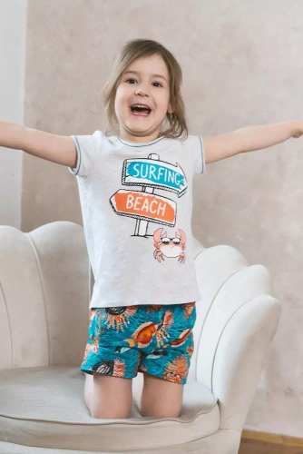 Oceania Пижама за момичета Италианска мода - меланж/принт