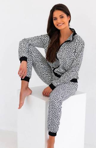 Cruella Дамски спортен костюм от велур Sensis- бяло-черно