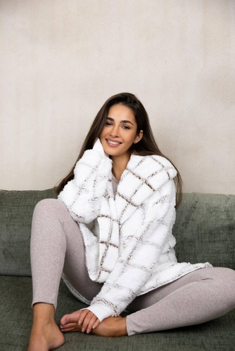 Жилетка Sensis Delphine - бяла каре