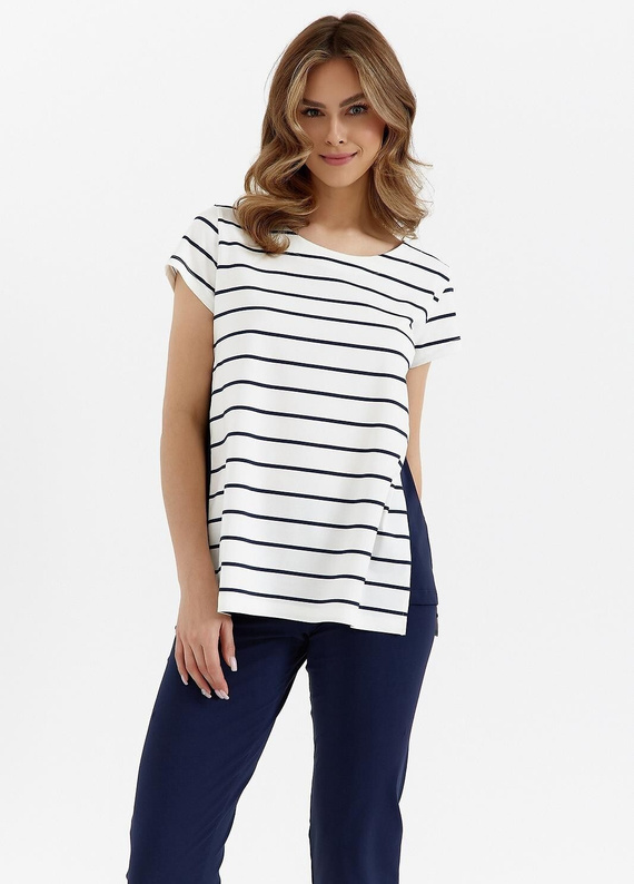 448 Дамска пижама Cana - екрю - морско синьо