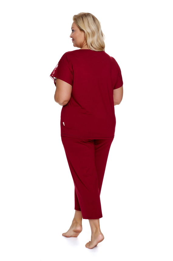 7259 Дамска пижама Plus Size Doctor Nap - бордо червена