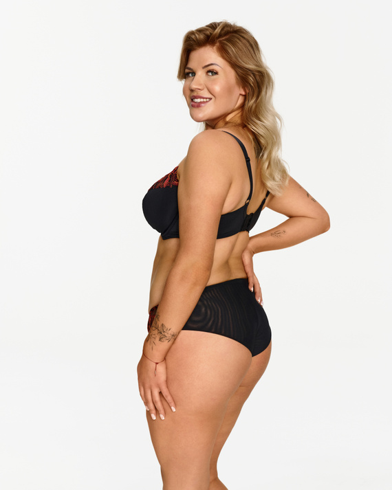 2612 Мек сутиен Lupoline - черен с подплънки и есенна бродерия