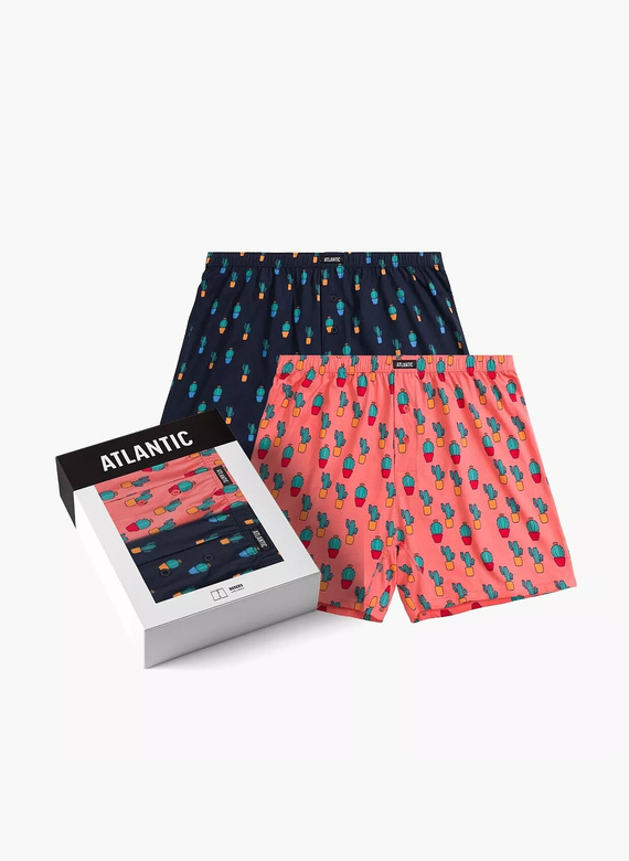 2MBH-005 Мъжки боксерки Atlantic - тъмносини-корал