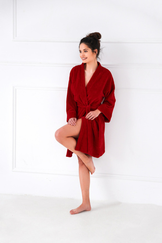 Ролков халат за жени Sensis - червен