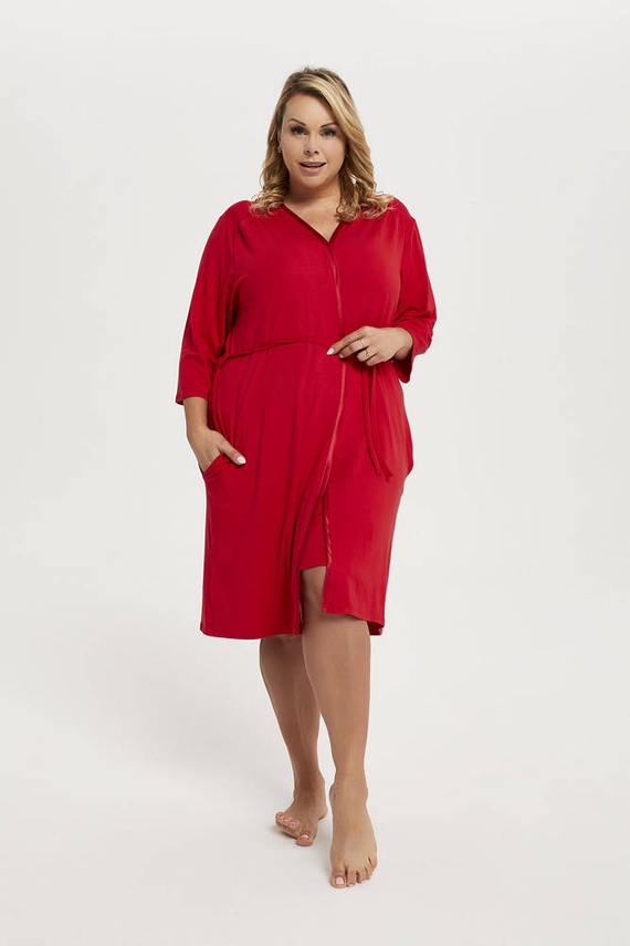 Song Дамски халат с 3/4 ръкав Италианска мода - червен