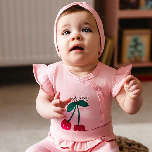 Боди за бебе Eevi Cherry  къс ръкав памук удобно