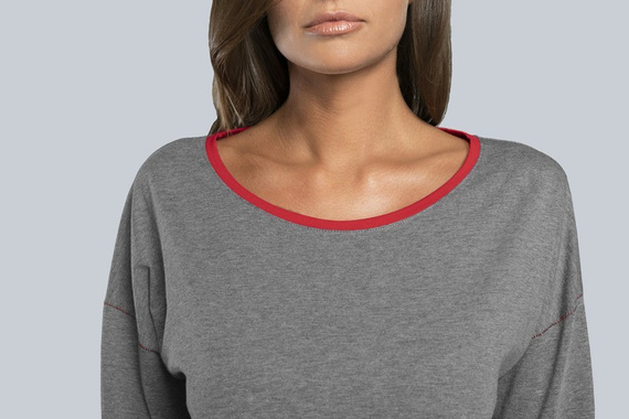 Акцент Дължина на дамската пижама. ръкав, дължина. панталони Italian Fashion - тъмен меланж 