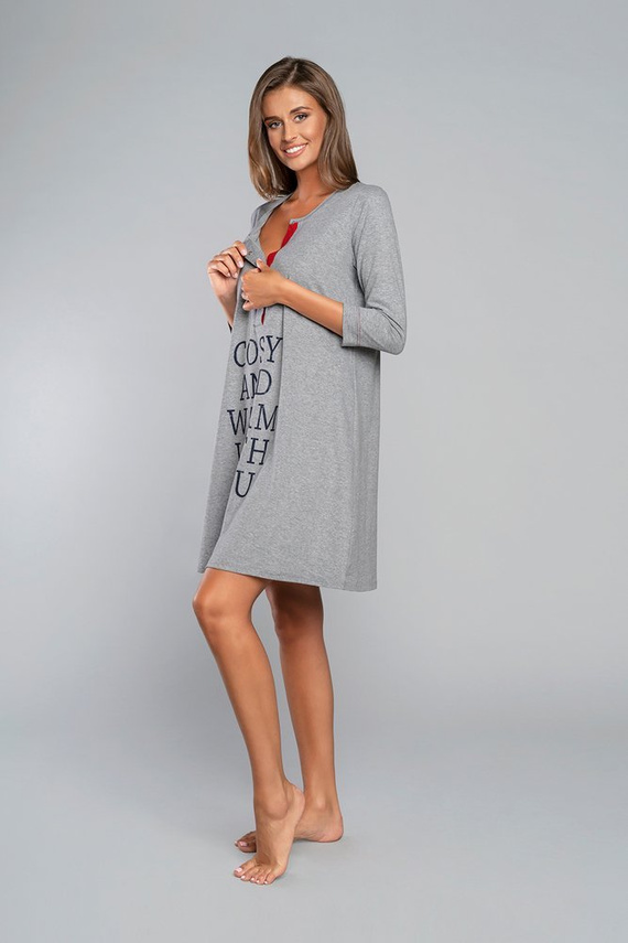 Тениска за бременност и кърмене Balm. 3/4 ръкав Italia Fashion - меланж