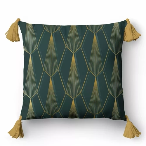 5398 A Декоративна калъфка орнаменти Panama 58 Detexpol бутилка зелена