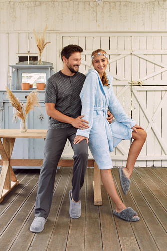 Дамски халат Misti Италианска мода - син