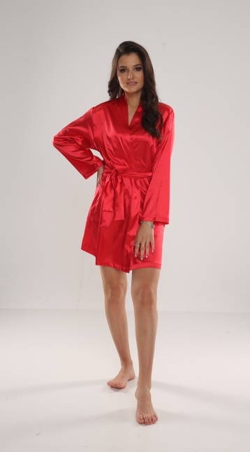 797 Класически дамски халат Forex - червен
