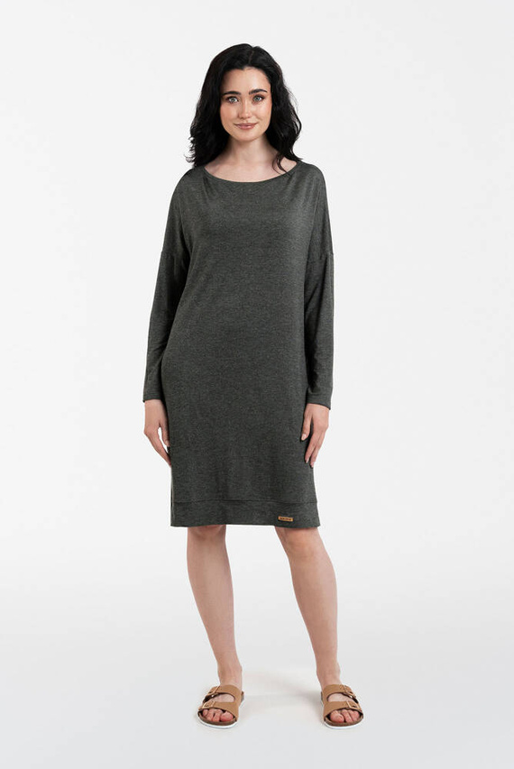 Akord дамска туника с дълъг ръкав Италианска мода - тъмен меланж 