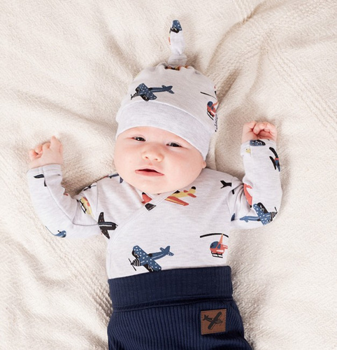 219054 Бебешка шапка Willy Nicol – памук, самолетчета, вързана