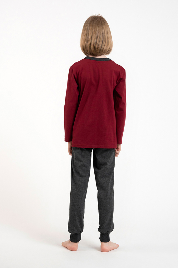 Morten Пижама за момчета Италианска мода burgundy/c.меланж
