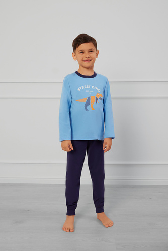 Пижама Rex за момчета Италианска мода - синьо/синьо 