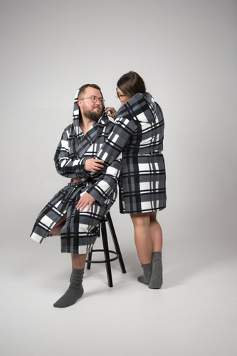 Мъжки халат De Lafense 034 с качулка – Мек, Топъл и Удобен за Дома