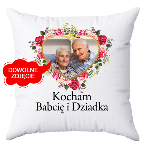 Възглавница със снимка в чест на деня на баба и дядо Муч