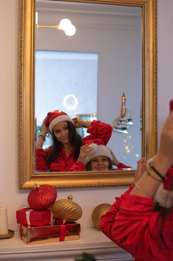 718 Madeleine Cat Love Женска пижама Forex - червена