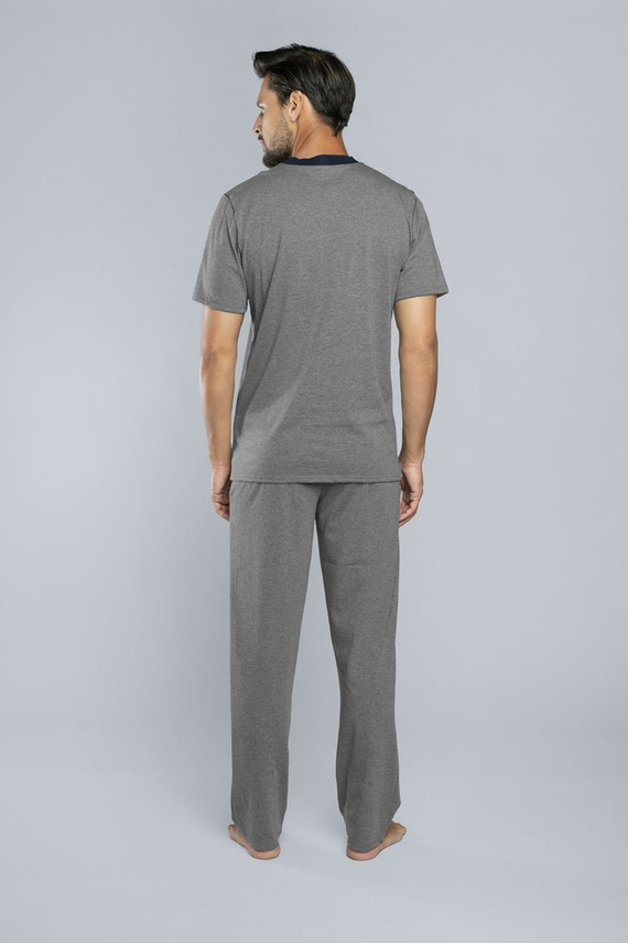 Profit Мъжка пижама с къс ръкав и дълъг панталон Италианска мода - ¶r.меланж 