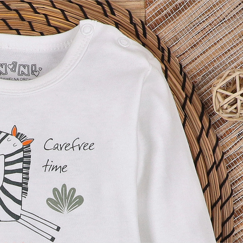 ABN-5324/ECR Боди Zebra от органичен памук Nini екрю