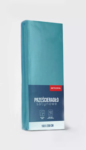 Микросатенен чаршаф с ластик Poly Detexpol гладък и удобен turquoise