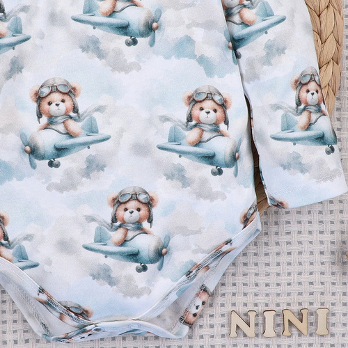 NINI ABN-5746/JSZ бебешко боди 100% бамбук Baby Bear Pilot с копчета