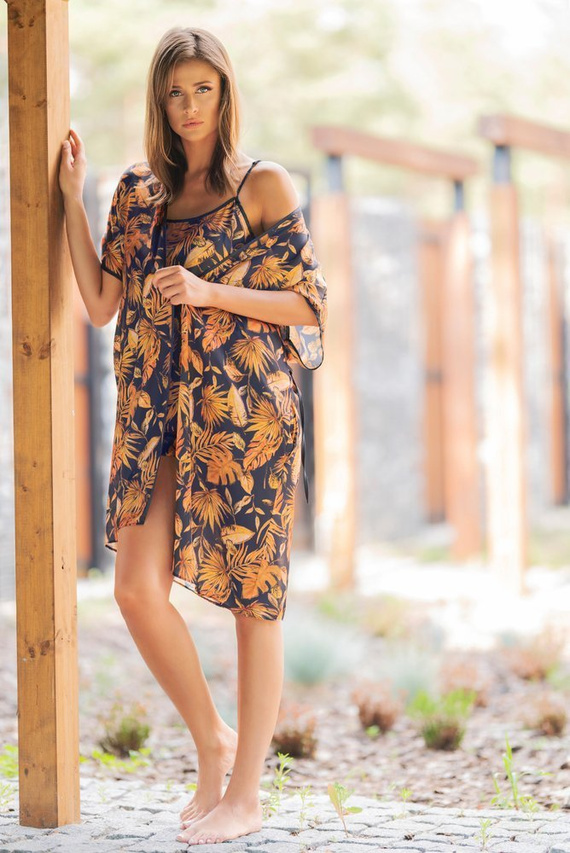 Monstera Дамски халат Италианска мода - печат 