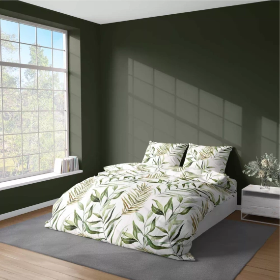 5030 A Спално бельо от микрофибър Detexpol листа пудра зелено