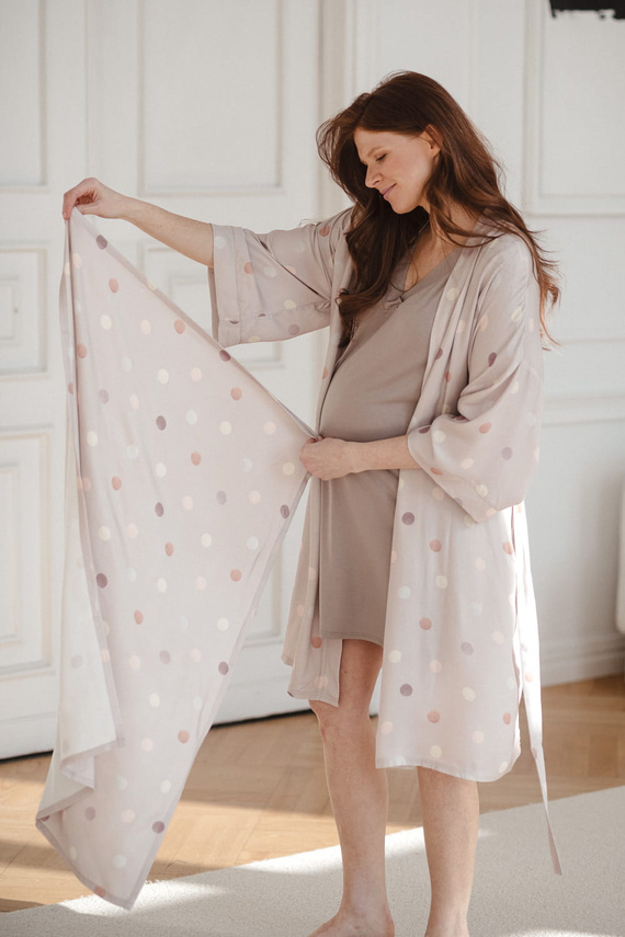 Бамбуков халат за бременни Polka Dots Milk&Love