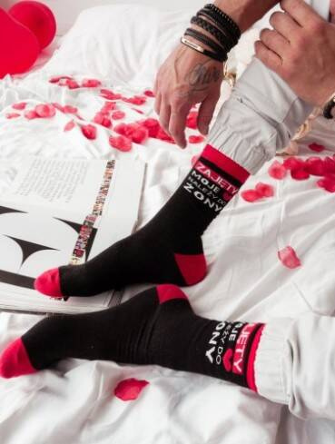 0125-016 Мъжки чорапи Valentine's Day Милена - черни