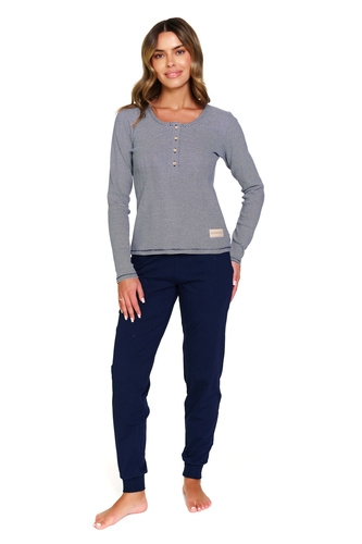 7352 Doctor Nap – Дамска памучна пижама с дълъг ръкав | Полско производство - къпина