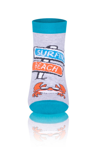 S138S Krab Socks чорапи за крака Италианска мода - тюркоаз/оранжев/светъл меланж